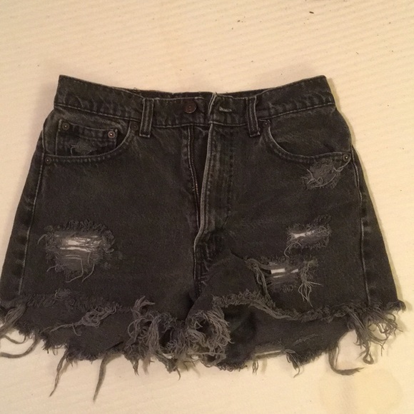 Levi's Pants - Vintage High-Waisted Faded Black Levi’s Shorts
